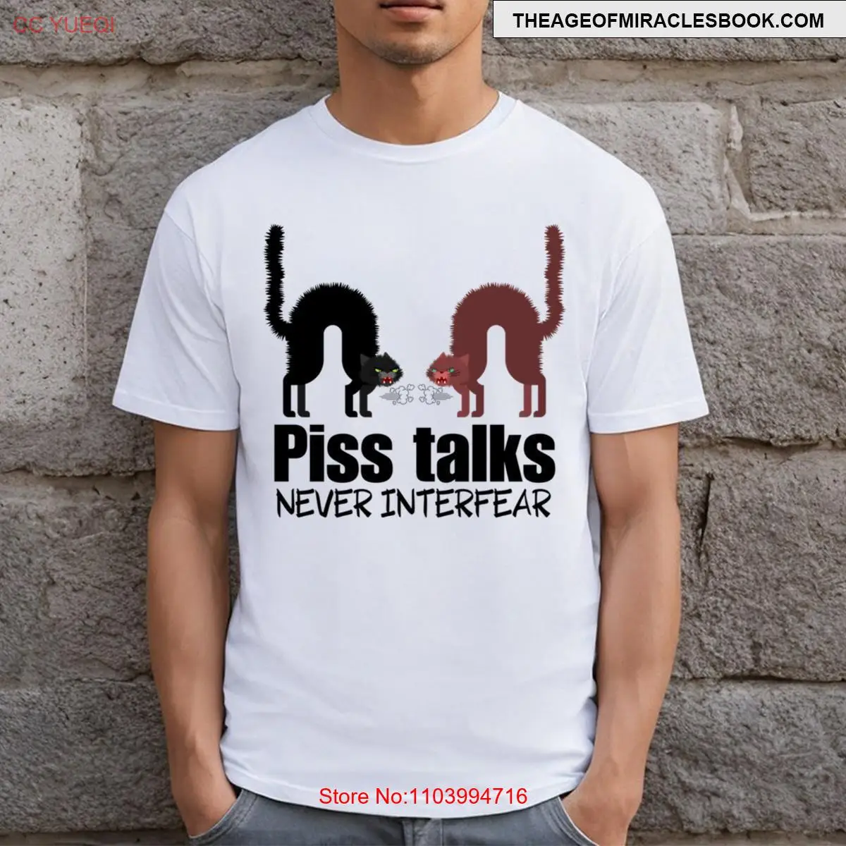 Funny Cat Standoff Piss Talks Never Interfear T-shirt