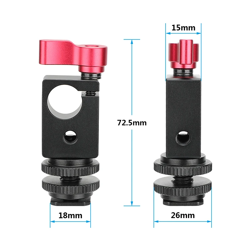 Morsetto a stelo singolo Standard 15mm CAMVATE con attacco per slitta freddo/caldo per Monitor/braccio magico/microfono/luce Flash/supporto LCD