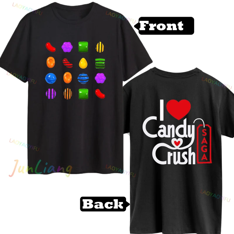 Doce esmagamento arco-íris amante do jogo topo y2k roupas para mulher 100% algodão mulher roupas camisetas goth blusa feminina