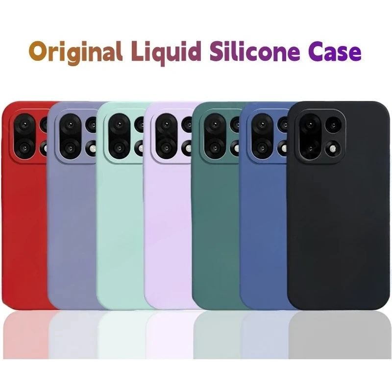 Coque originale en Silicone liquide couleur bonbon, respectueuse de la peau, pour Oneplus 15 13 13R 13T 12 12R 11R, housse de pare-chocs souple en flanelle intégrée