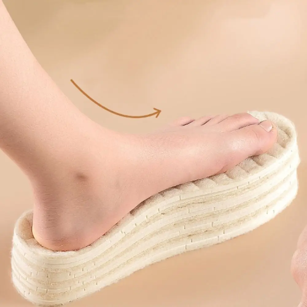 1Pair Soft Thickened Wool Latex Insoles Cold-proof Breathable Thermal Insoles Anti-slip Deodorizing Snow Boots Padding Winter