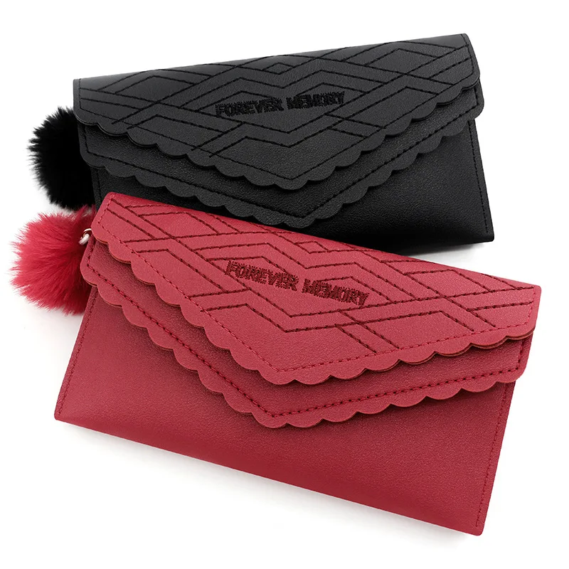 

New Women's Long Wallet Lace Double Cover Embroidered Letter Women Bag Multi Card Large Money Zipper Zero