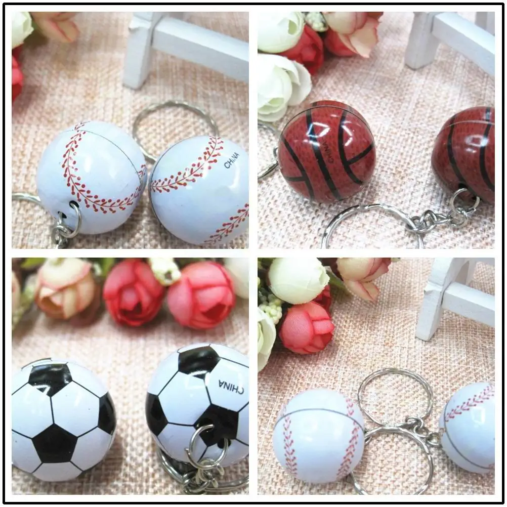 Llavero con colgante de bolsa de Softball, llavero con adornos pequeños de béisbol, recuerdo de baloncesto deportivo, regalo, 10 piezas