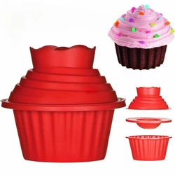 3pcs Big Top Cupcake Silicone Mould High Quality Giant Cupcake Mold Kitchen Heat Resistant Bake Cake Tools Bakeware Moder