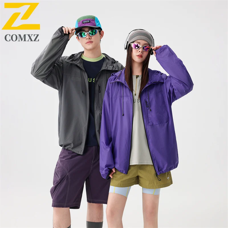 سترة بغطاء للرأس للحماية من الأشعة فوق البنفسجية للزوجين بعامل حماية من الأشعة فوق البنفسجية 50 + من الحرير الجليدي سريعة الجفاف للمشي لمسافات طويلة والمغامرات الخارجية ملابس واقية من الشمس #5