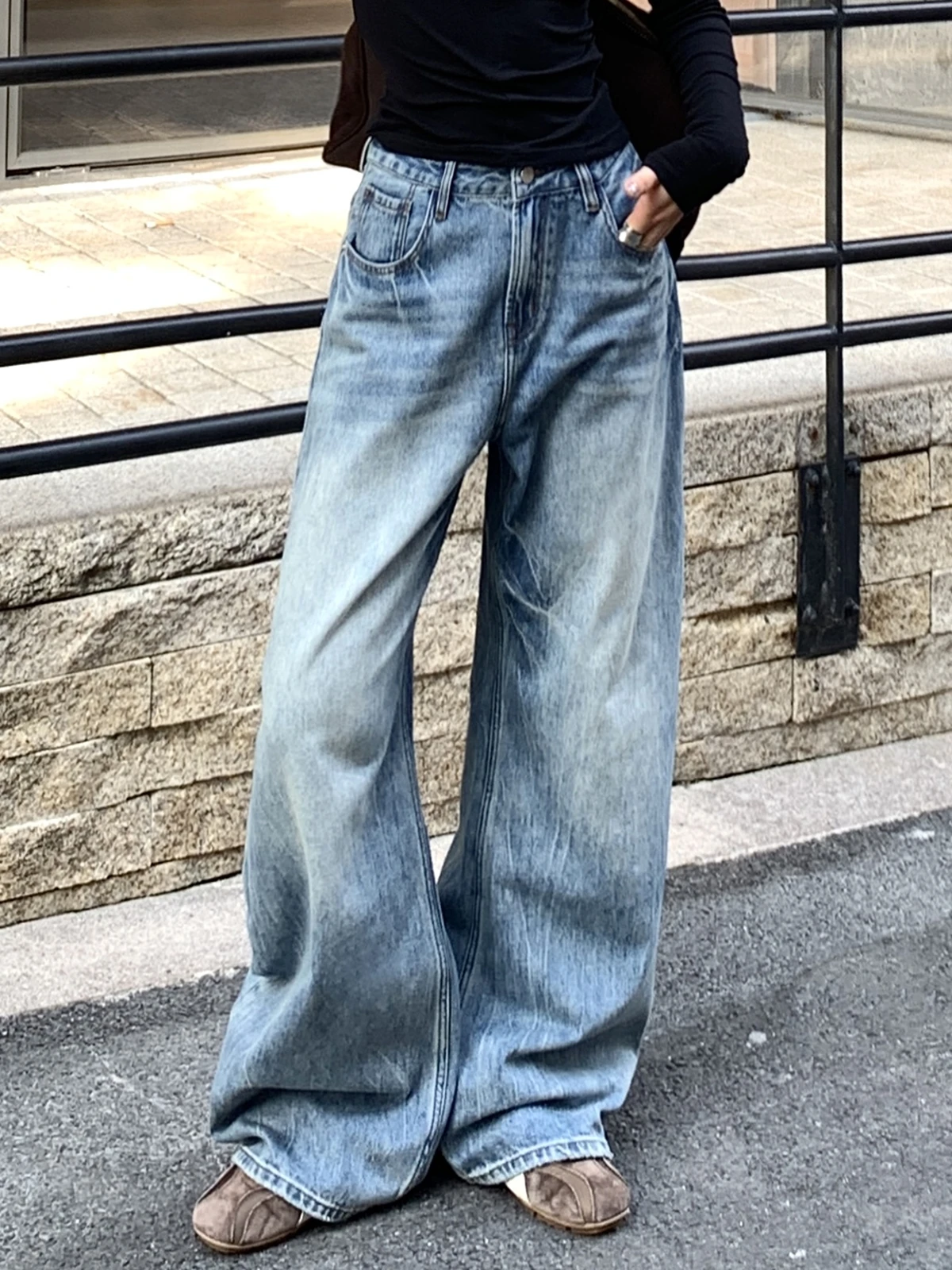 

ZHISILAO новые винтажные зауженные джинсы женские шикарные классические синие джинсовые брюки уличная одежда осень-зима 2025 уличная одежда