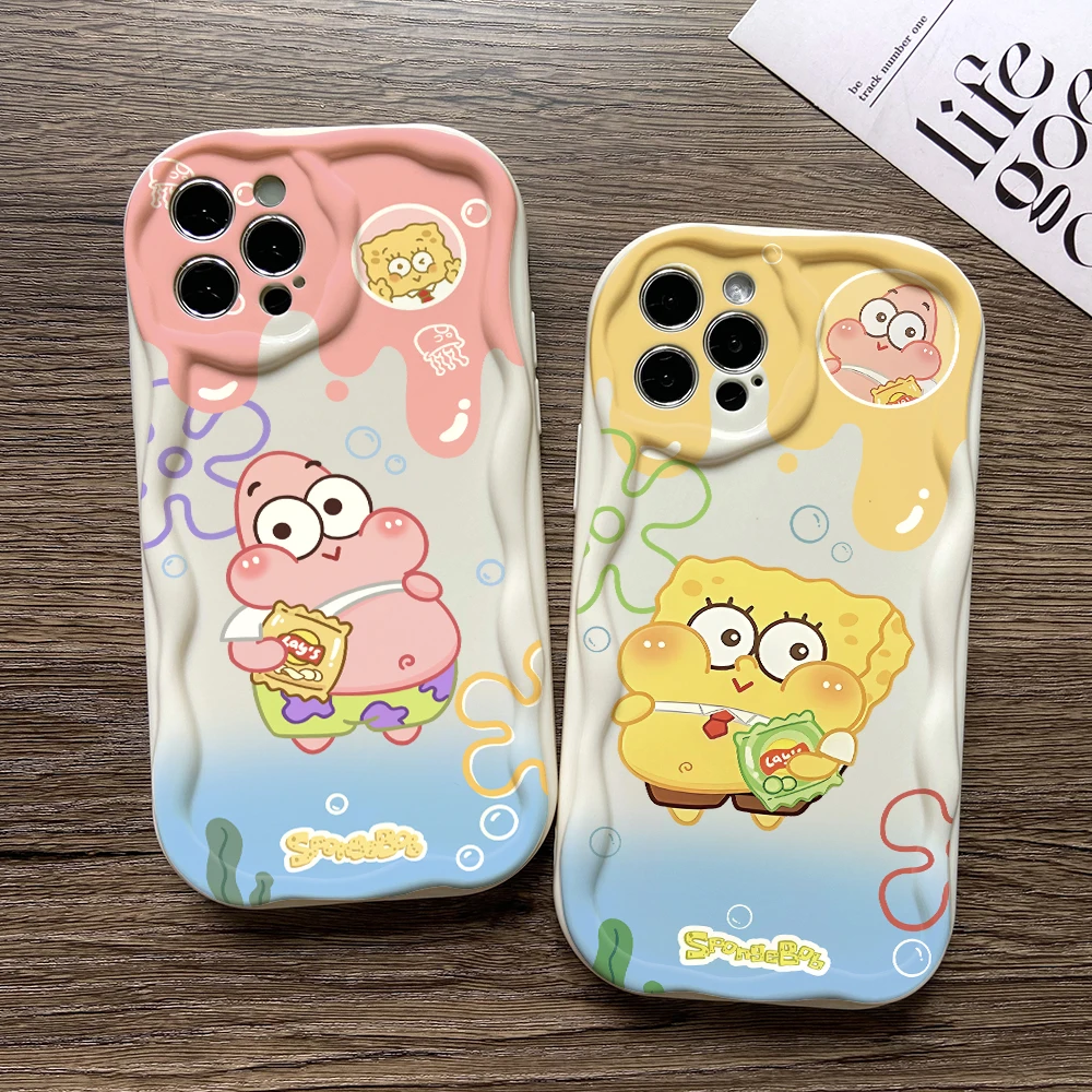 SquarePants S-SpongeBob Phone Case for Samsung Galaxy A73 A72 A71 A54 A53 A52 A52S A51 A50 A34 A33 A32 A23 A13 4G 5G Soft Cover