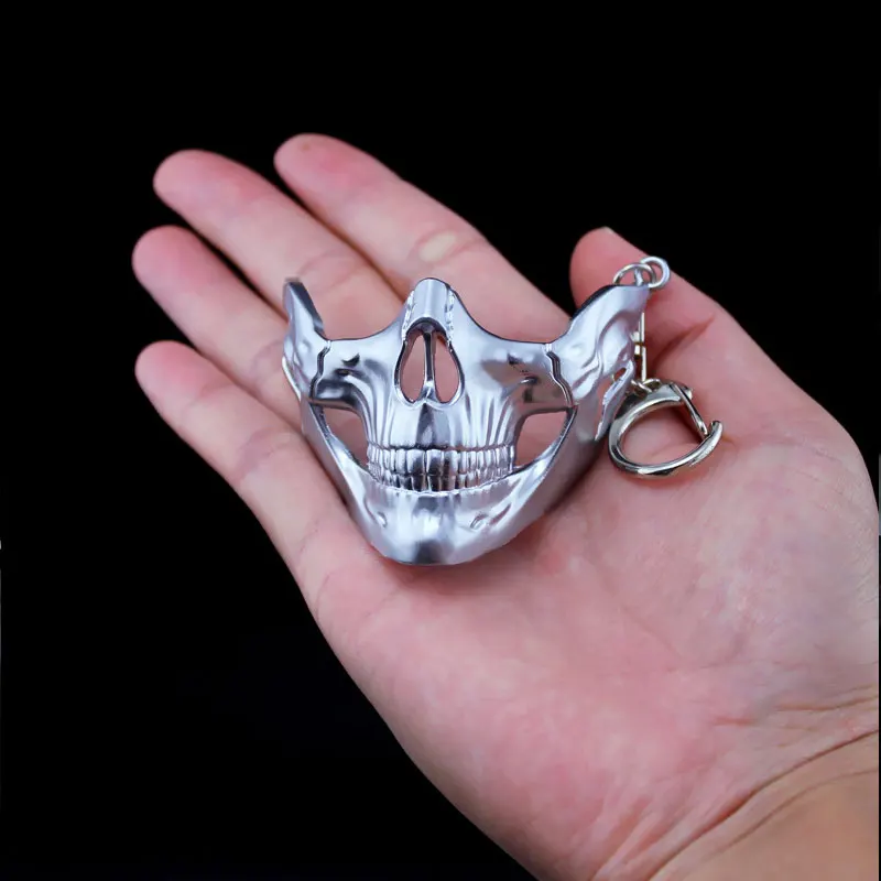 5.5cm Mini Skeleton Mask Keychain Metal Pendant Model Action Figures Game Props Kids Toy Decorations Creative Gifts ZG194