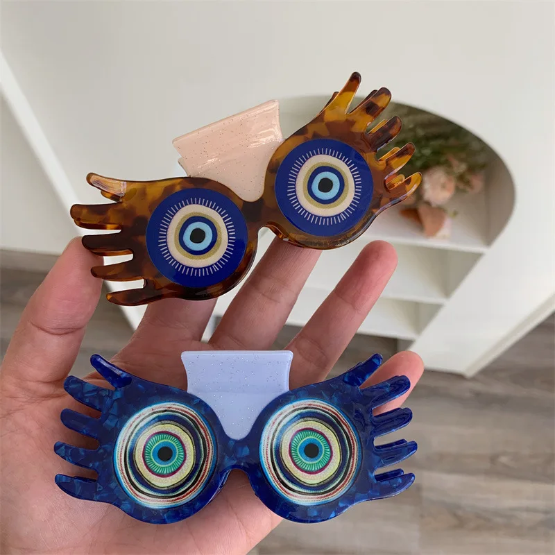 

Antique Exotic Eye Acetate Hair Clips Mysterious Medium Cartoon Pharaoh Mask Hair Claw Shark New Hair Accessories for Women