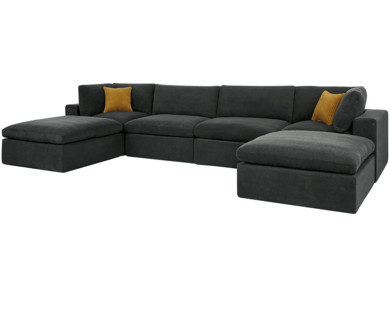 

#Modular Sectional Sofa, Cloud Sofa, Oversized U-Shaped Sectional, Foam Couch, Deep Seat Sofa