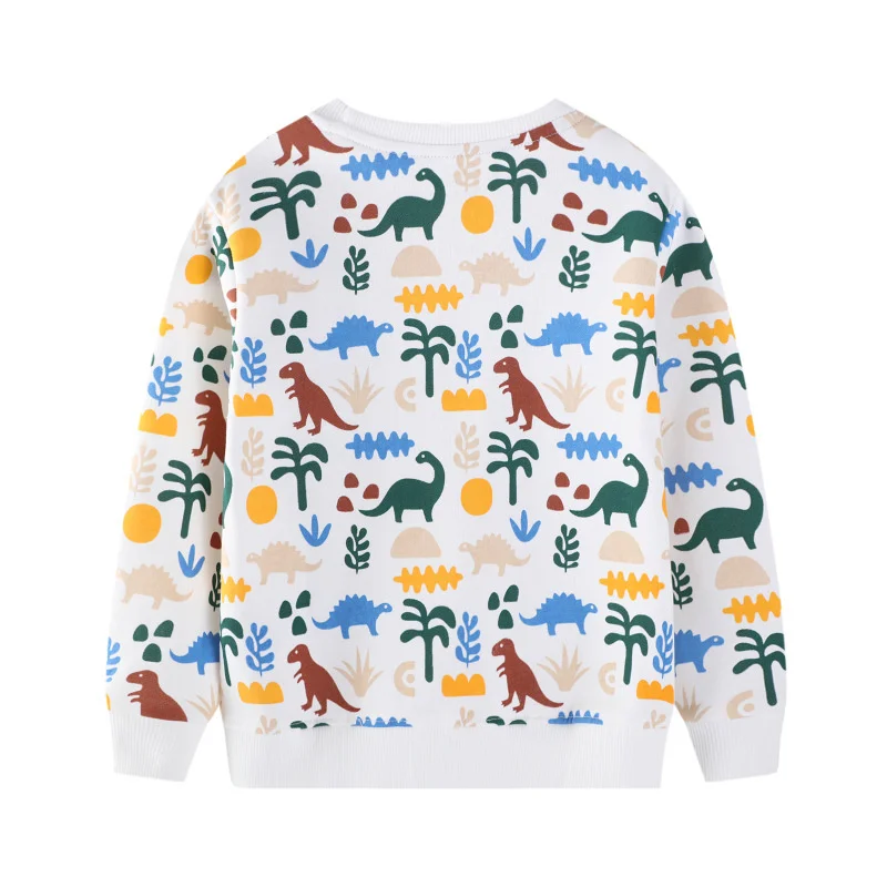 Jumping Meters 2-7T Dinosaur Print Baby Sweatshirts Autumn Spring Cotton Boy Girl Long Sleeve Children's Clothing Toddler Shirts