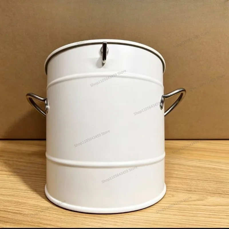 Suitable for triple color metal double-layer ice bucket insulation, with ice shovel and large capacity outdoor camping bucket