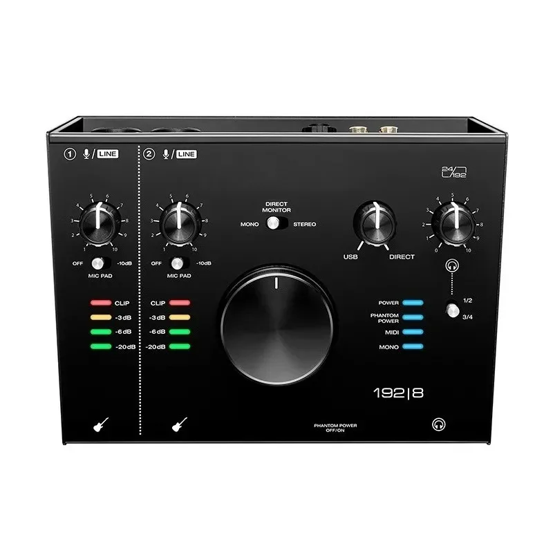 192|8 Professional Sound Card 2 in 4 Out MIDI Arrangement and Recording USB Audio Interface 24-bit/192KHz Precision