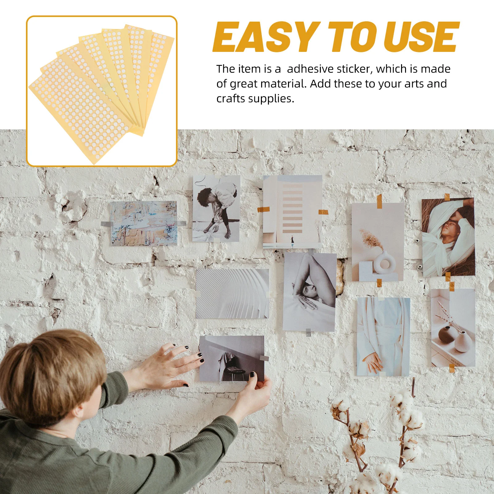 

1000Pcs Double Sided Adhesive Dot Label Stickers Removable Clear Adhesive Dots for Crafts Photo Wall Posters Balloon Decoration