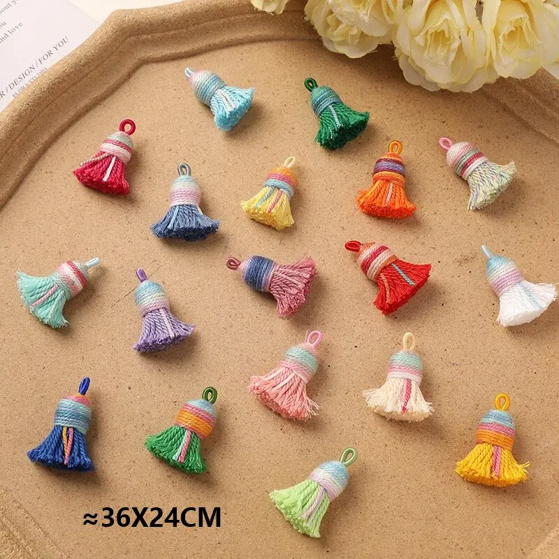 

Colorful Thread Cord Tassel Pendant for DIY Jewelry Making 14pcs Wholesale Small Tassel Dangle Ornaments Accessories