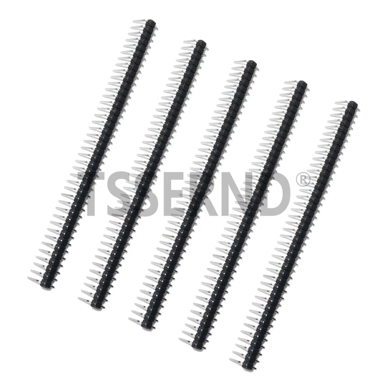 10Pcs/lot 2.54mm 1*40p 90 degree Right angle Single Row Male R/A 40 Pin Header Positive PCB Board Connector Pinheader