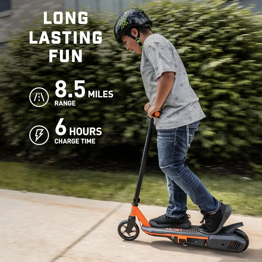 React Electric Kids Scooter, Boys & Girls Ages 8+, Max Speed 6-15 MPH, Aluminum Handlebars