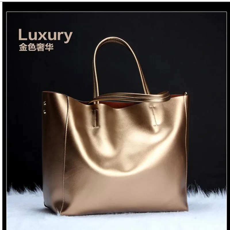 

Luxury Brand Cow Leather Tote Bags Designer Real Leather Handbags Women Shoulder Bags Fashion Female Large Capacity Liner Purse
