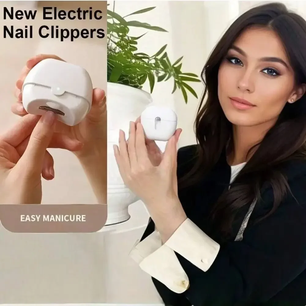 라이트 미니 네일 트리머가있는 충전식 전기 손톱깎이 어린이 성인을위한 범용 네일 케어 자동 손톱 깎기