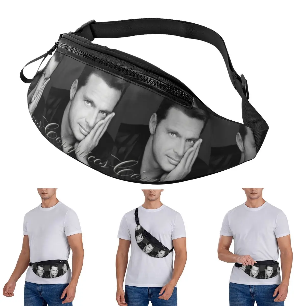 Riñonera cruzada Luis Miguel Singer hombres mujeres riñonera viajar correr dinero bolsa de teléfono