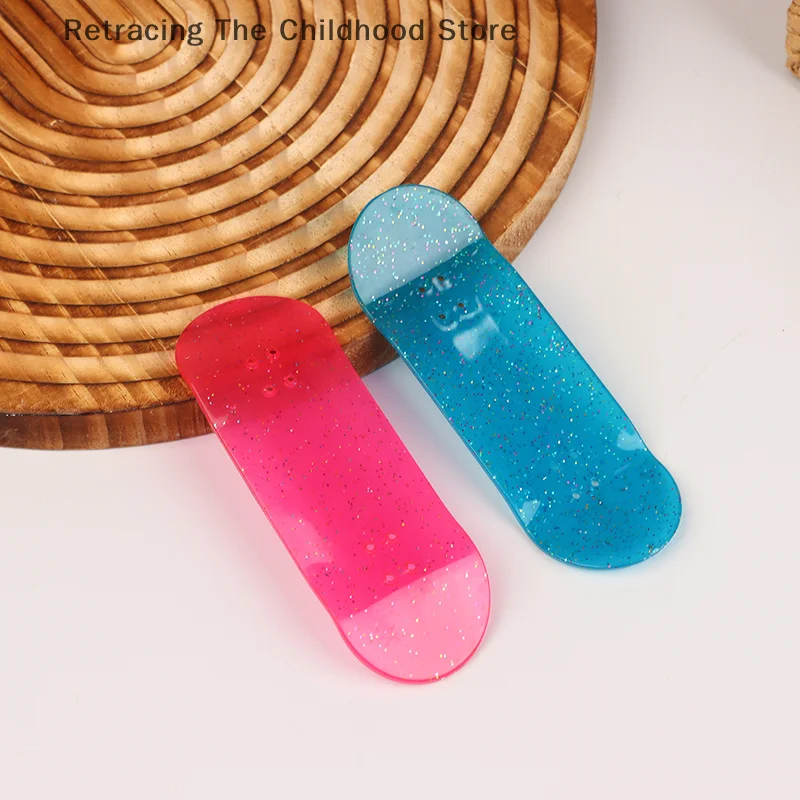 Mini Glow In Dark Finger Skateboard Luminous Fingerboard Deck Toy Kids Stress Relief Toys For Adult Children Gifts