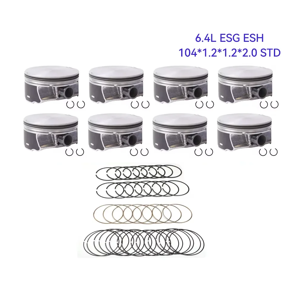 Piston & Piston Ring set Fit 6.4 T L V8 GAS ESG ESH For 11-19 JEEP GRAND CHEROKEE DODGE 6.4L CHRYSLER CHARGER CHALLENGER