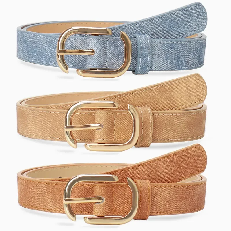 Ceinture en jean en similicuir pour femme, mode simple, polyvalente, légère, luxe, version coréenne, nouveau