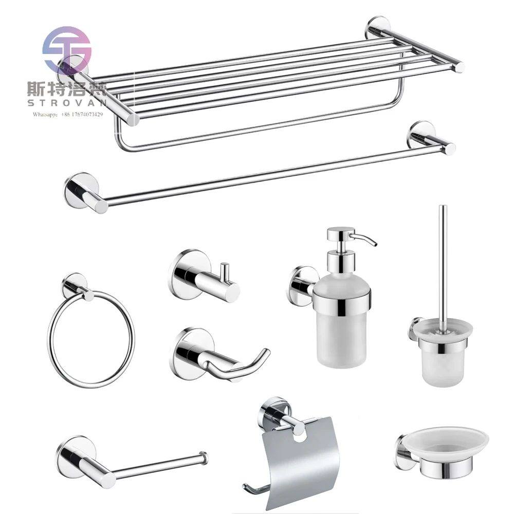 

Factory Price Complete Stainless Steel Bathroom Accessory Set Home Hardware with Toilets for bathroom hardware accessories set