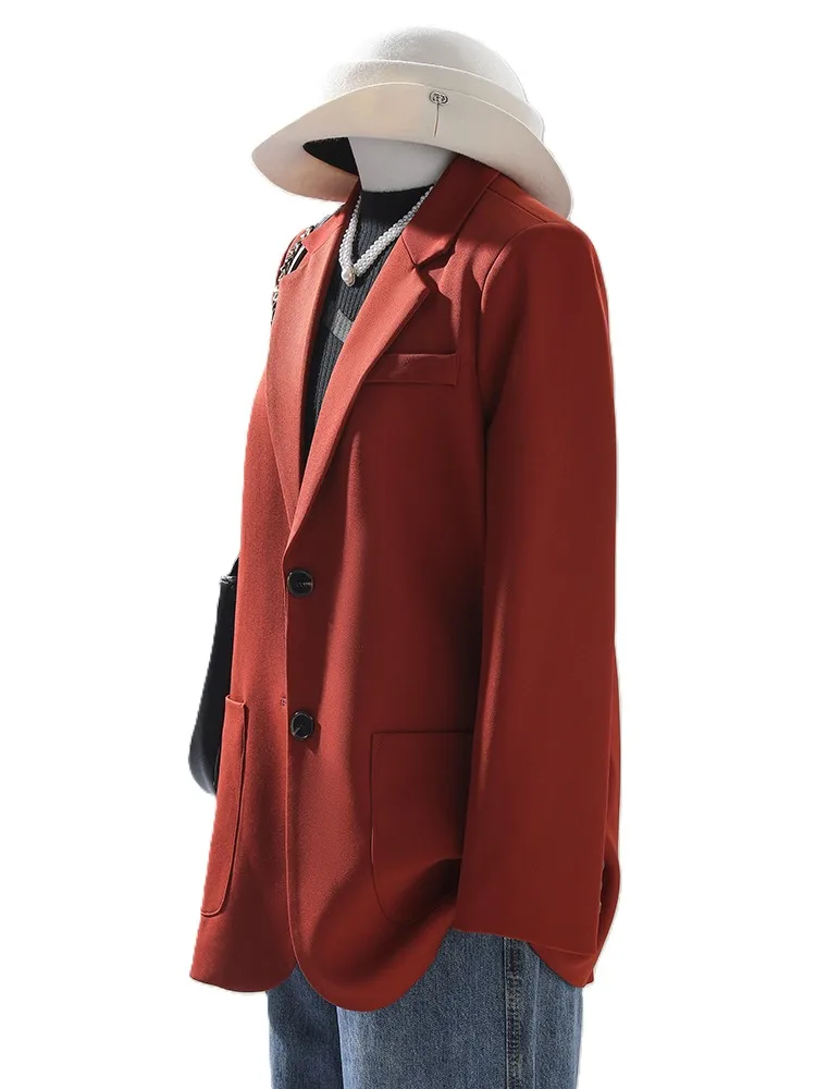 

Fashion Female Casual Blazer Ladies Blue Beige Black Loose Women's Jacket