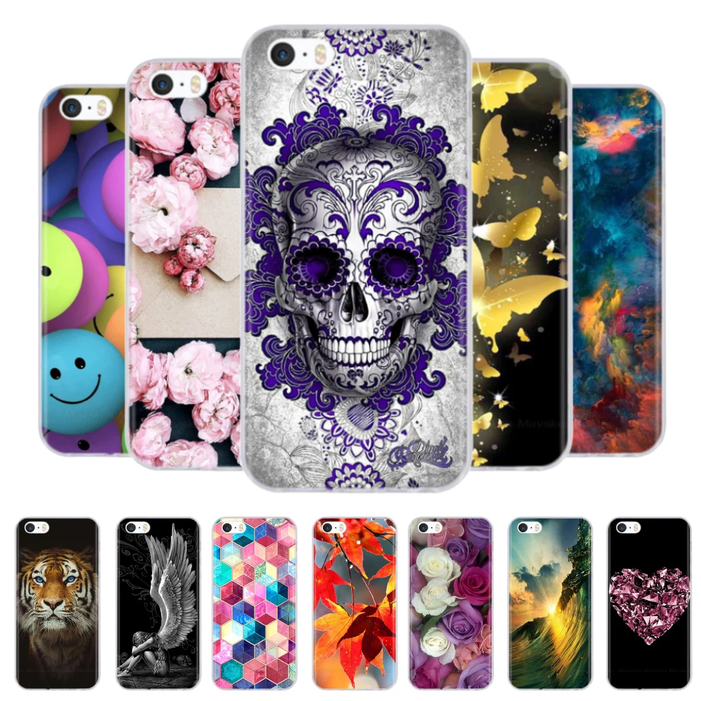 Case for iPhone 5 5s Se 4 4s Case Cartoon Silicon Back Cover Phone Case for Apple IPhone 6s 6 S Plus Soft TPU Bumper Funda Coque