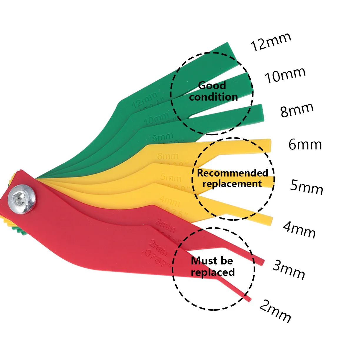 Car Brake Pad Scale Wear Sensor Measuring Gauge Drum Thickness Tester Gauga for Plastic Indicator