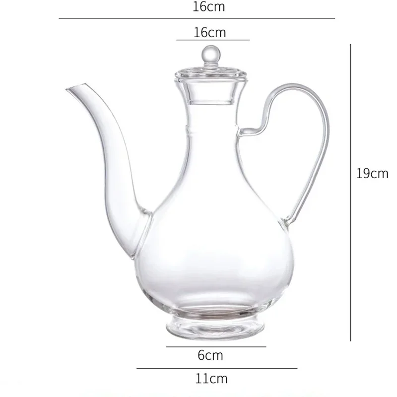 500ml Imitation Song Heat Resistance Glass Teapot Brewing Tea Long Mouth Glass Tea Pot Chinese Traditional Kung Fu Tea Set