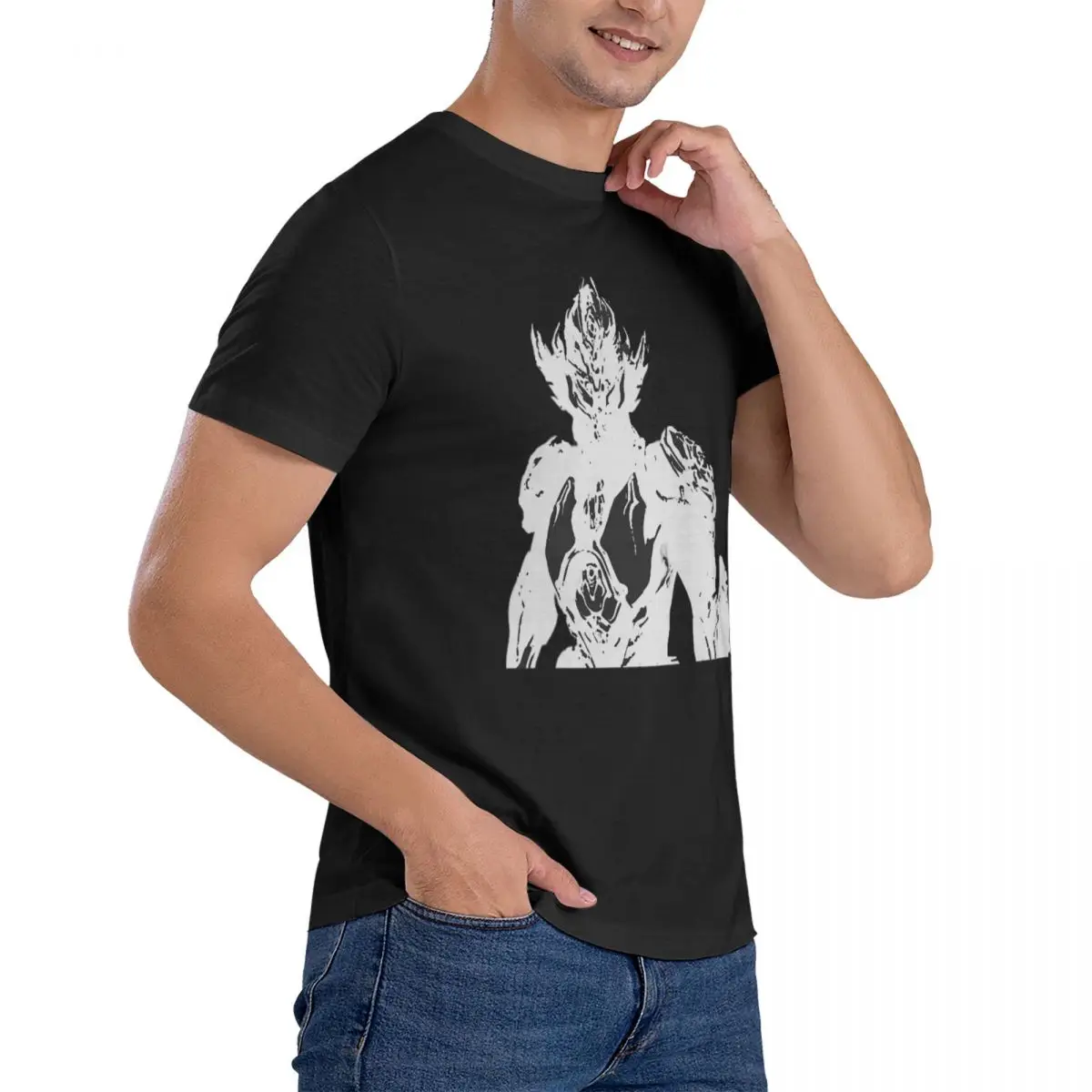 Silhouette Prime Warframe Fan-magliette uomo cotone Hipster T-shirt girocollo nero mito Wukong Tees vestiti a maniche corte