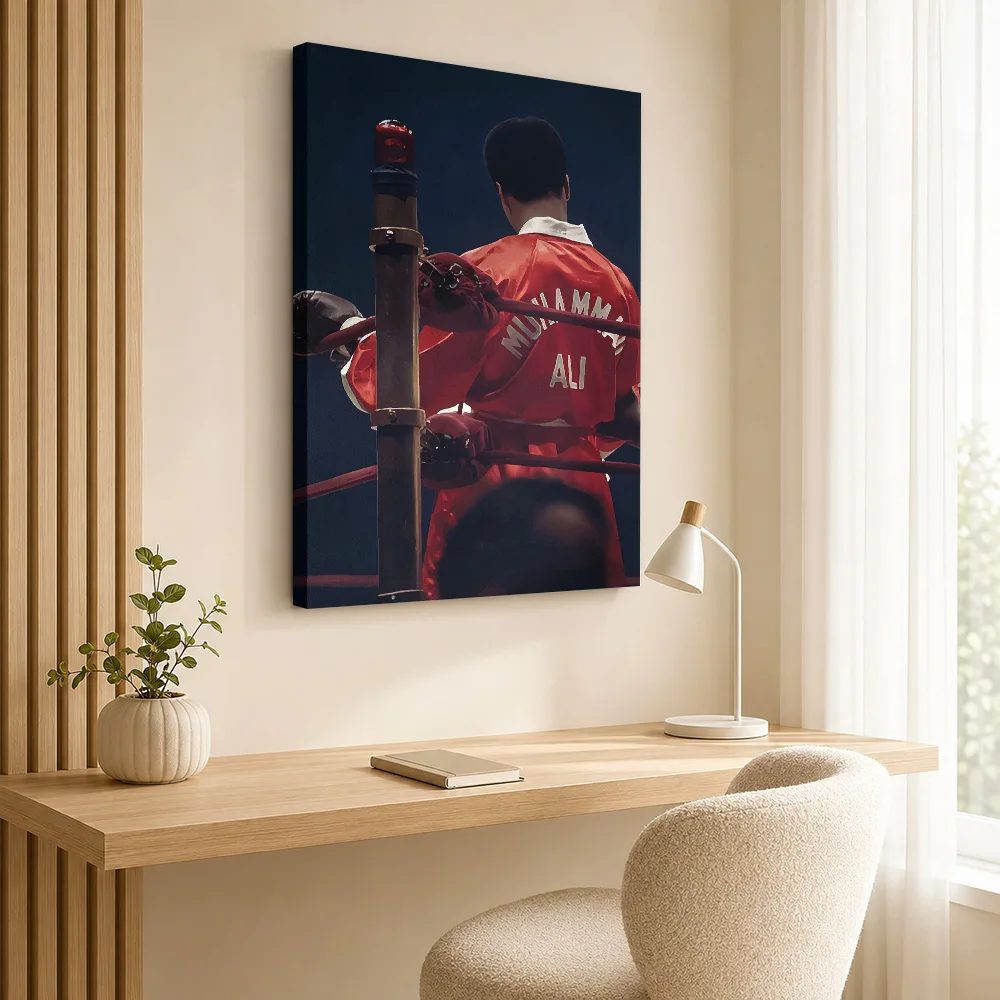 Muhammad Ali Boxing Canvas Print Poster Bold Fight Style Canvas Wall Art With Customized Photo For Games Room Ideal Athlete Gift