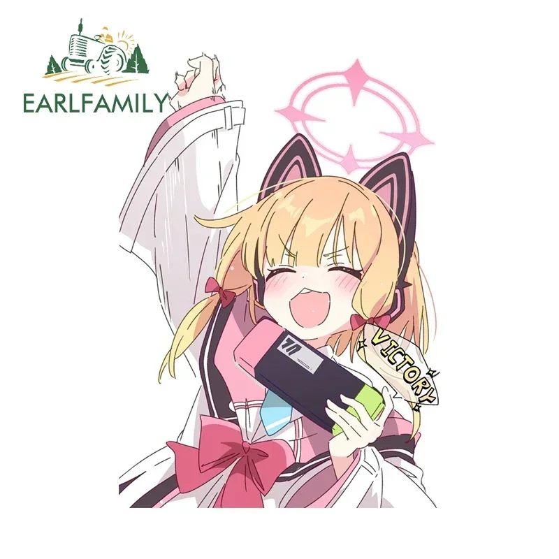 

EARLFAMILY for Funny Blue Archive Saiba Momoi Midori Victory Sign Vinyl Car Wrap Cute Girl Design Decals Waterproof Car Goods