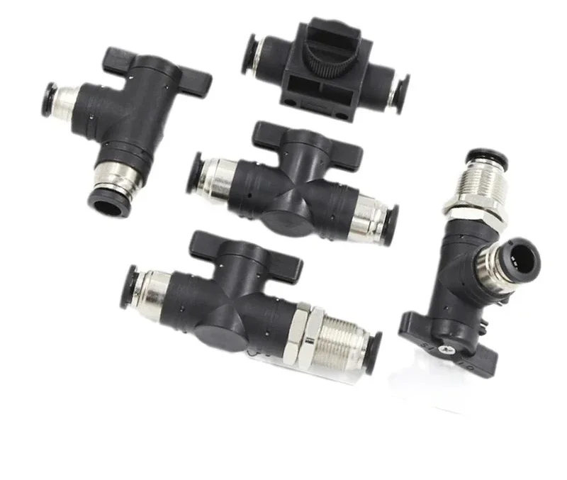 BUC Series Plastic Manual Valve - 1/4" to 1/2" Pneumatic Quick Connect Hand Valve for Air Compressors & Industrial Tools
