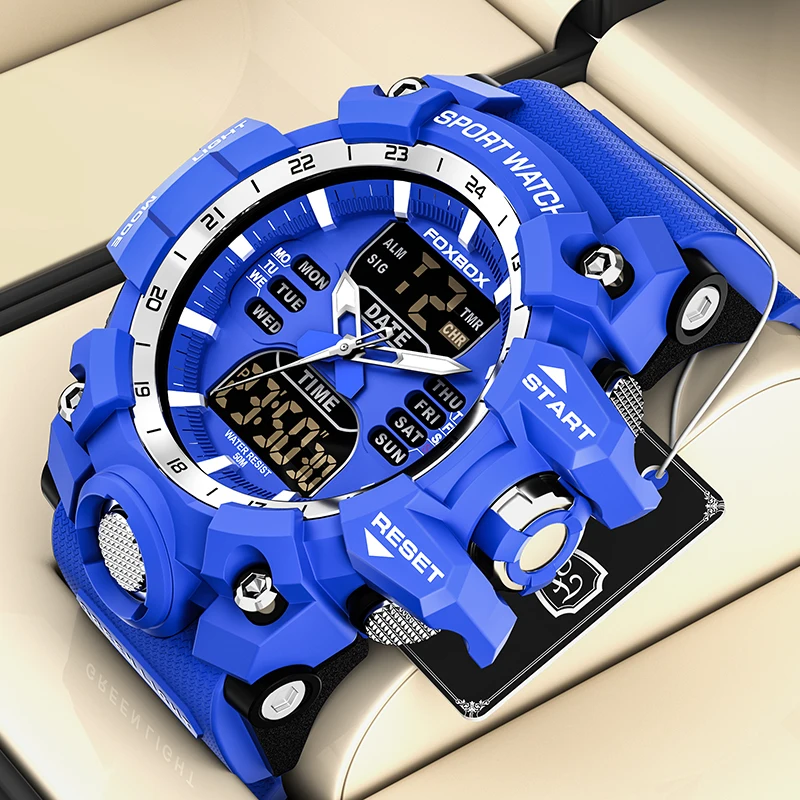 

LIGE Fashion Dual Display Military Watches for Men Luxury Original Sports Chronograph Watch ​Waterproof Quartz WristWatch Clock