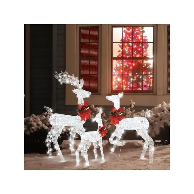 3 قطعة 54x20x122 سنتيمتر 30 فولت 3.6 واط الأسرة الأيائل الأبيض الإطار خيط القطن مسحوق البصل الأخضر حديقة الأيائل ديكور #4