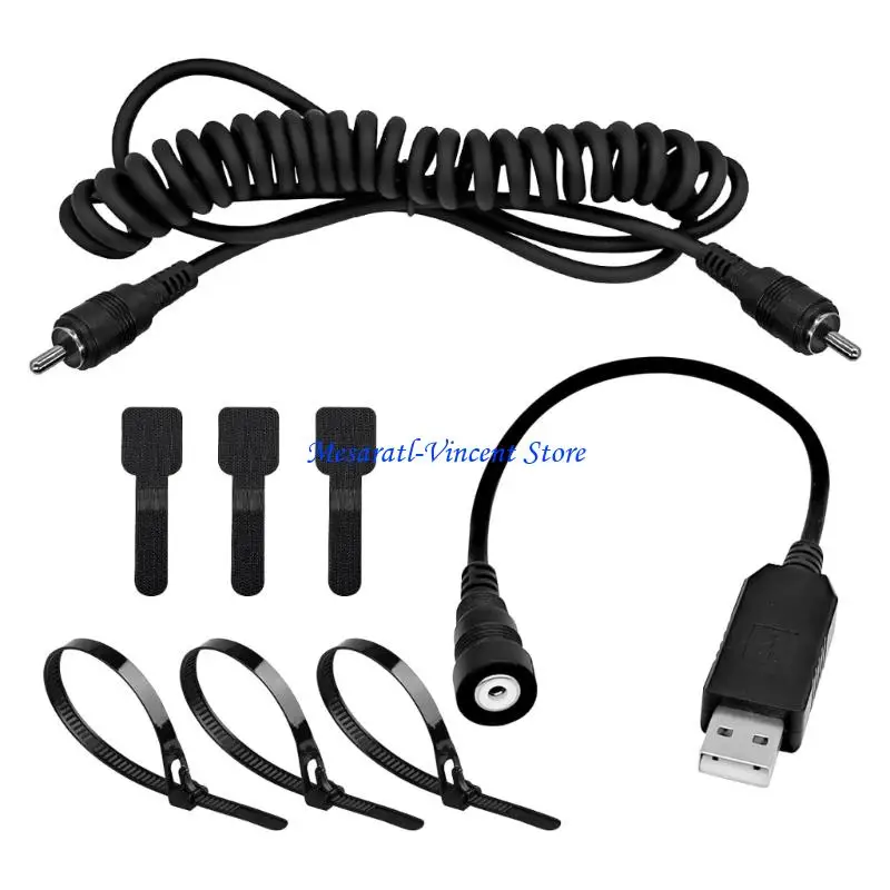 A70F Reliable Heated Helmets Cable with 12V USB Port 28cm for Extreme Cold Conditions