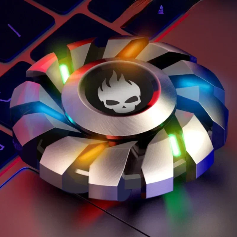 Metal Fidget Spinner Luminous Anti Stress-Relieving Handle Spinning Top Tip EDC Stress Relief Toy Glowing Rotating Gyro Anxiety