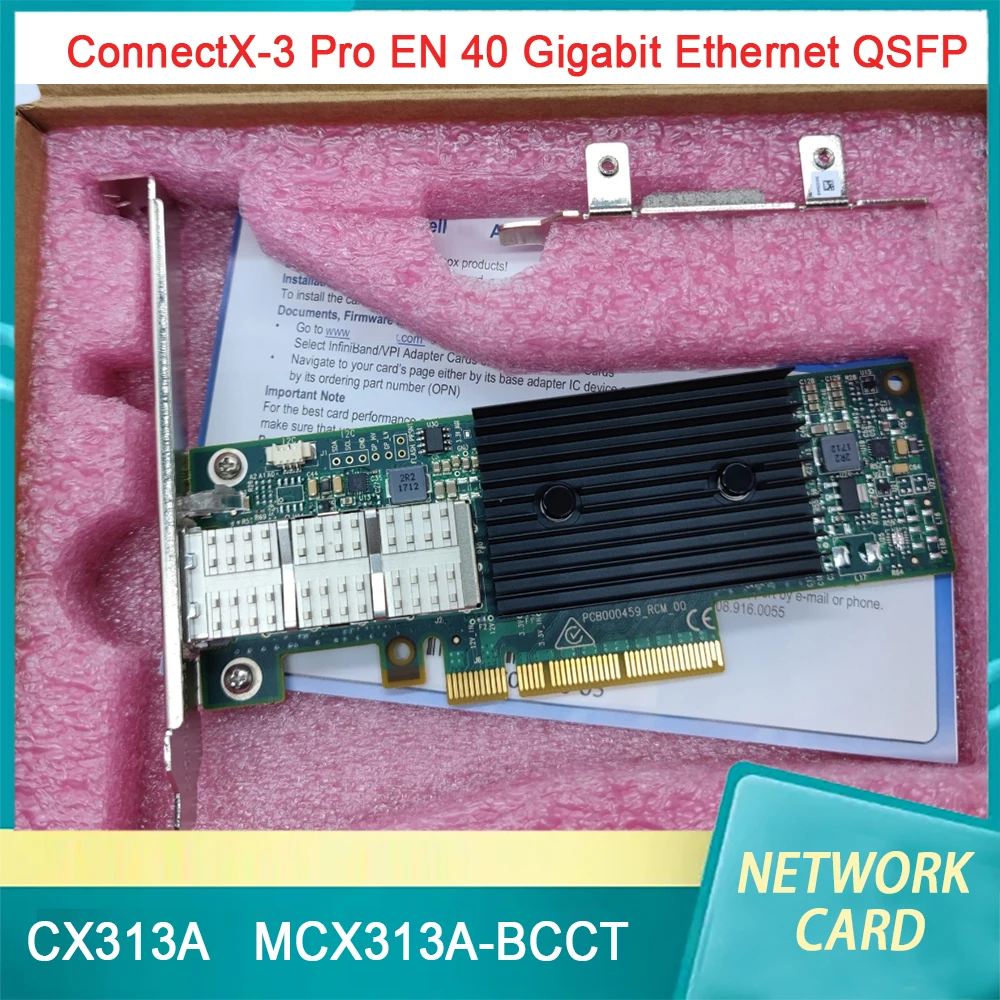 For Mellanox NIC CX313A MCX313A-BCCT ConnectX-3 Pro EN 40 Gigabit Ethernet QSFP PCIe3.0 x8 Single Port Network Card