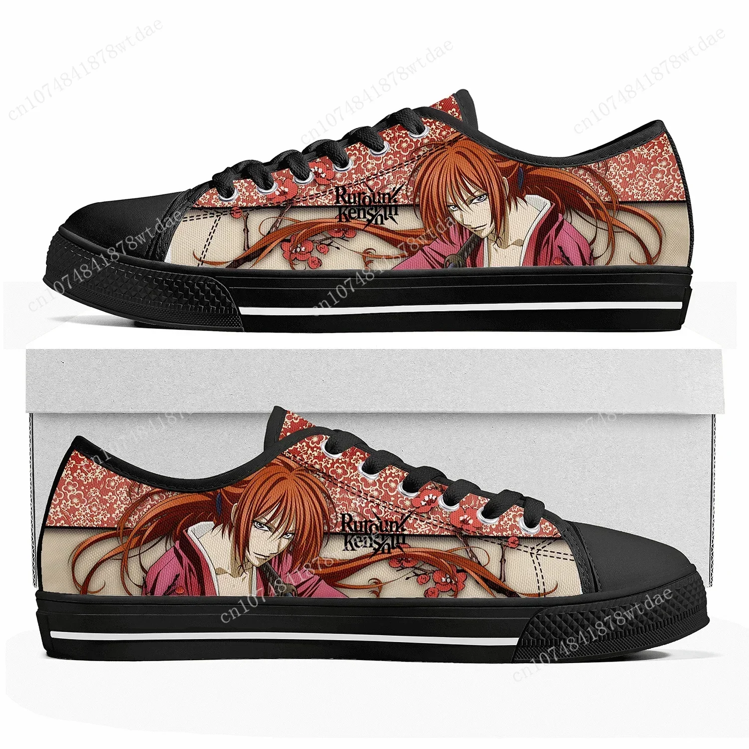 Rurouni Kenshin Himura Low Top Sneakers Womens Mens High Quality Canvas Sneaker Casual Anime Cartoon Customize Shoes 2
