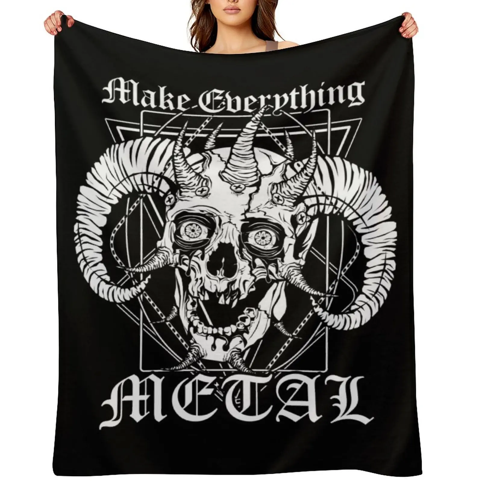 FACEBONES: Make Everything Metal Throw Blanket Nap Warm Luxury Throw blankets and throws Bed For Sofa Thin Blankets