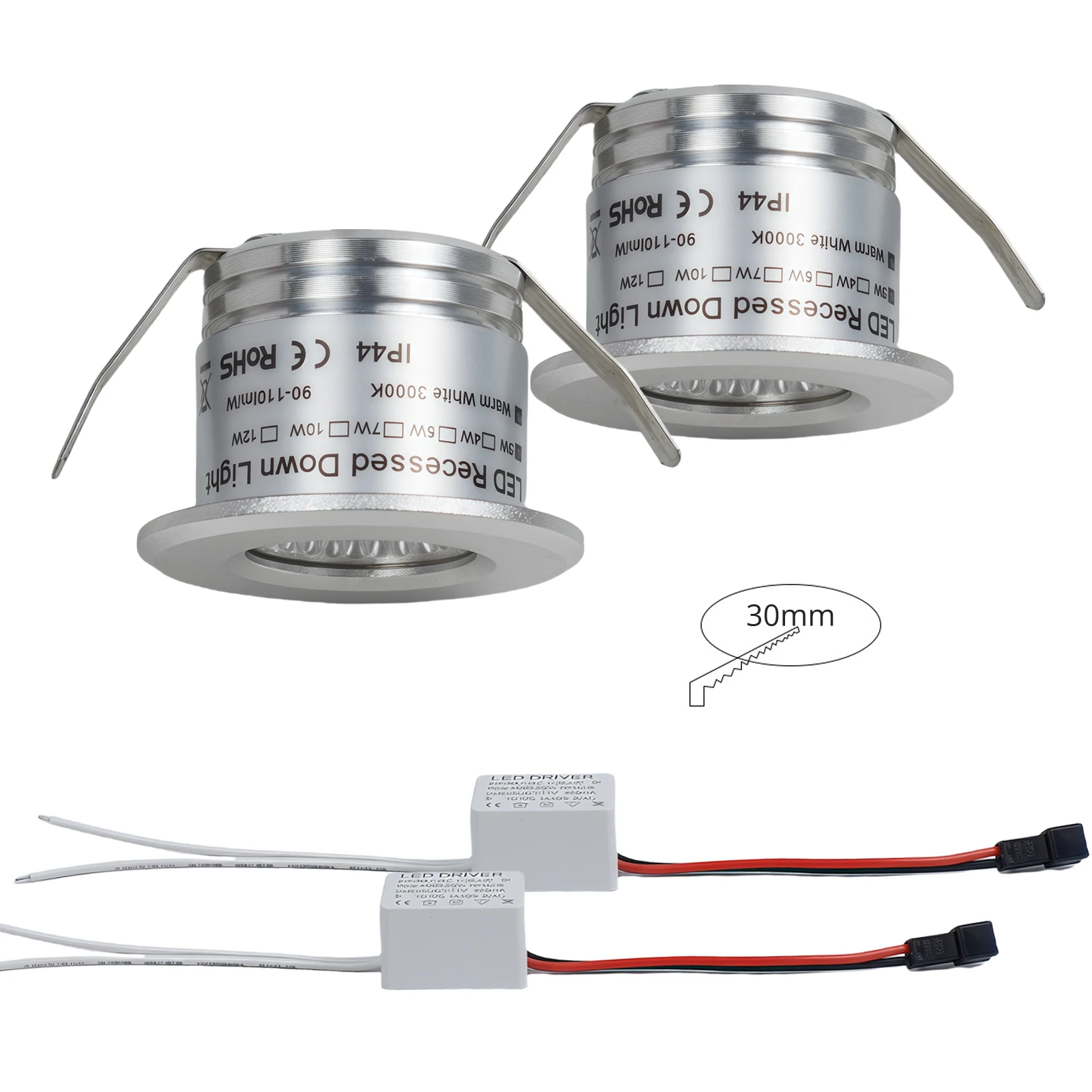 

2Pack Mini Spot LED Light Plafond Interieur Encastrable Dimmable 3W 360lm COB LED Downlight Room Decoration 2025 Upgrade