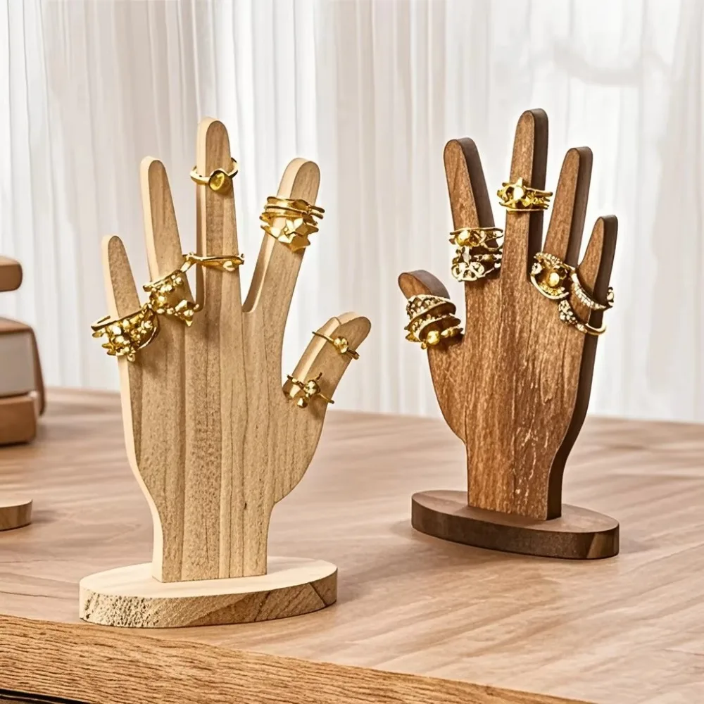 جديد خشبي اليد شكل عرض موقف النخيل على شكل قوي قاعدة حلقة تخزين حامل المعرضة نمط سطح المكتب الإسورة عرض موقف