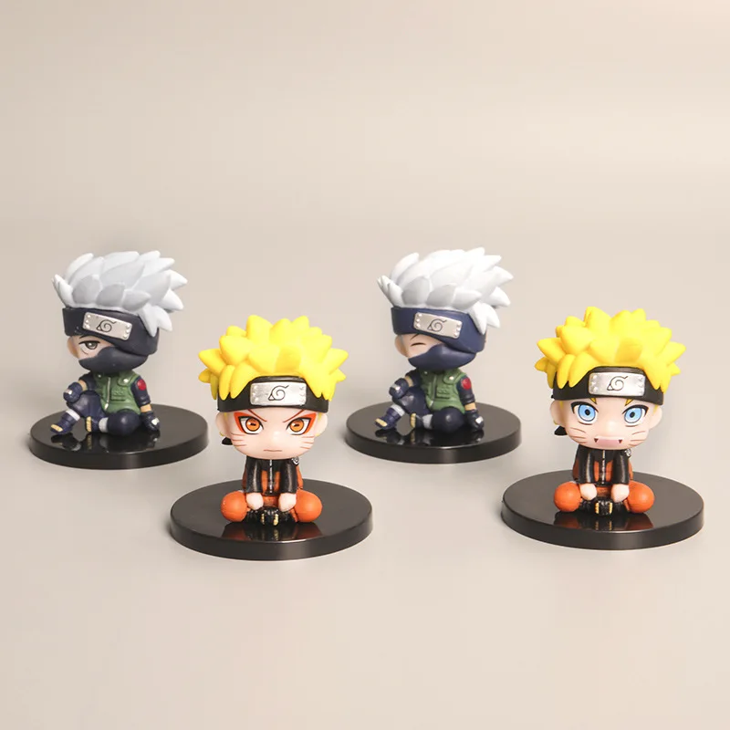 Kawaii Cartoon Naruto Anime Figure Naruto Uzumaki Sasuke Cute Toys Q Figurals Action Figurine Model Decoration Boy Toys Gifts