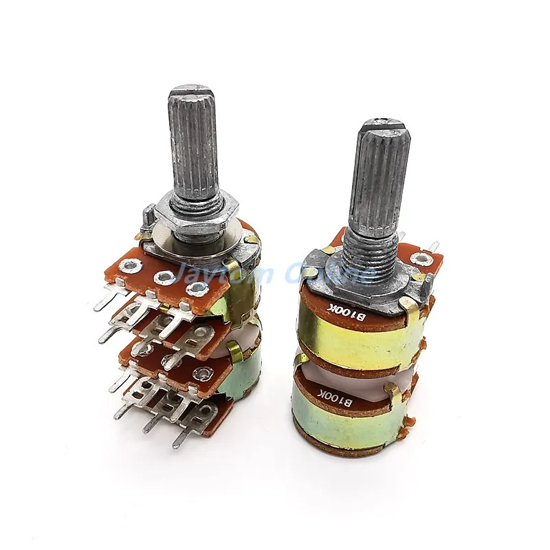 1szt WH148 Potencjometr 12pin B10Kx4 B50KX4 B100KX4 Audio 4-kanałowy przełącznik głośności 25mm 20mm 15mm Śliwkowy wałek