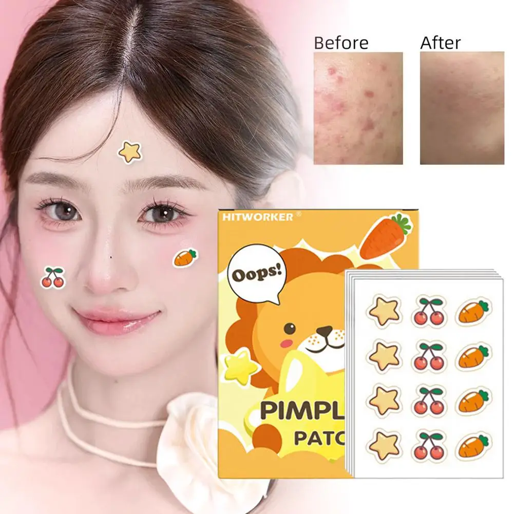 

Carrot Decorative Facial Stickers Cover Acne Cartoon Patterns Acne 60pcs Stickers E2H4