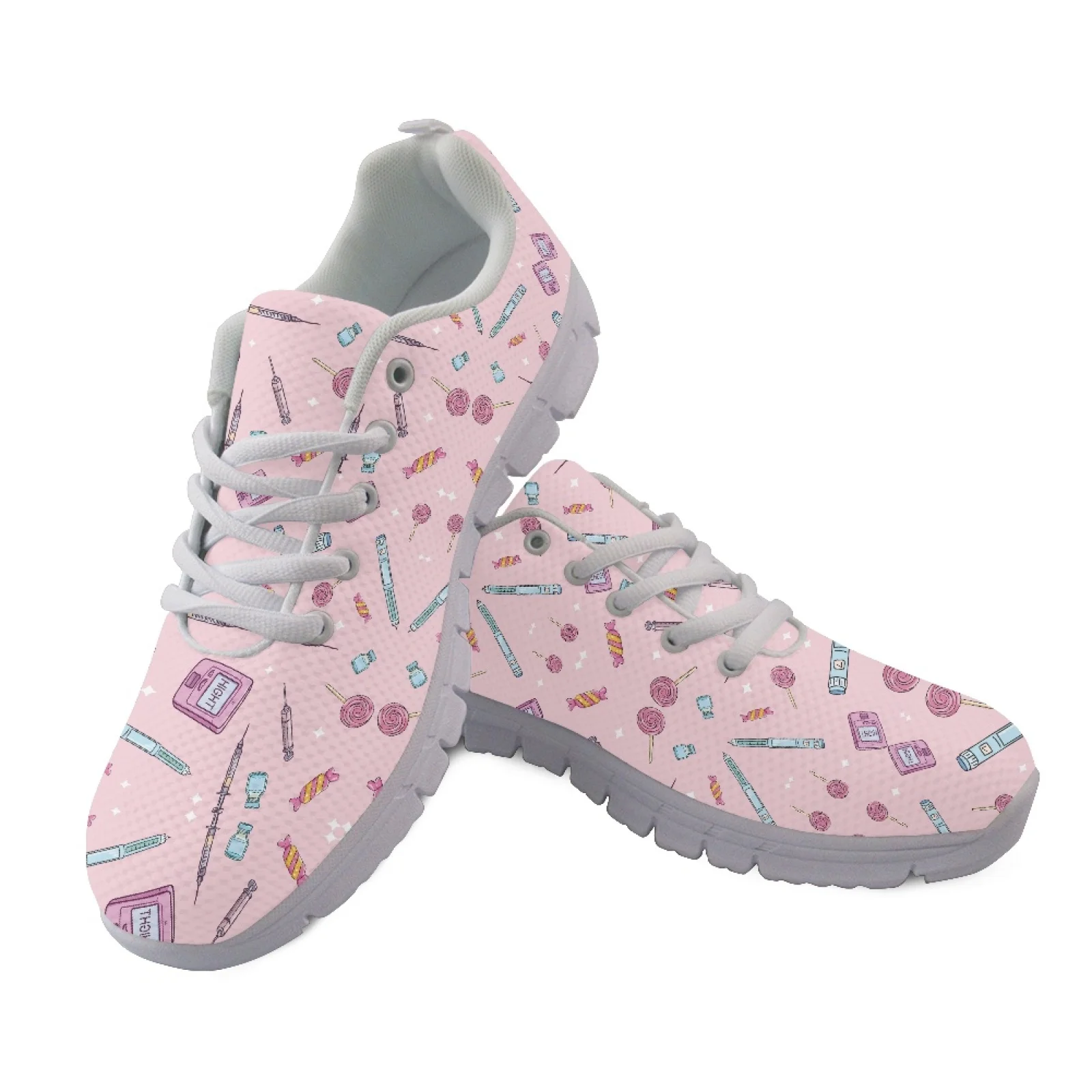 Coloranimal Medical Candy Print Mesh EVA Sole Mens Athletic Trainers, Breathable Running Sneakers for Women, New 2026 Fashion