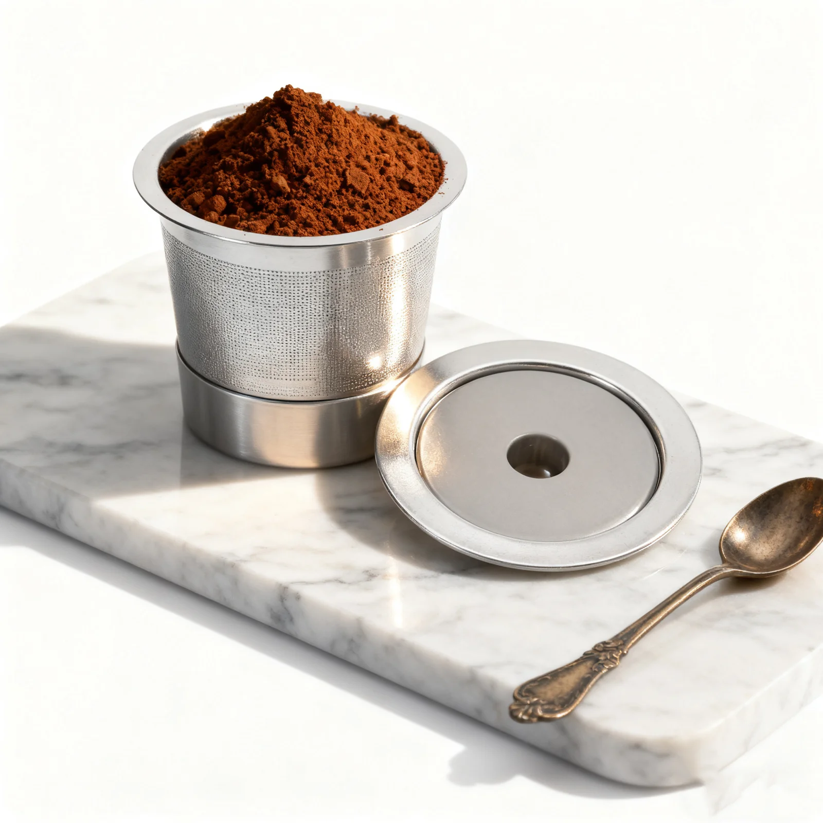 صندوق تخزين كبسولات القهوة المتوافق مع منظم من الفولاذ المقاوم للصدأ لدرج المطبخ سهل الوصول وتوفير المساحة #2